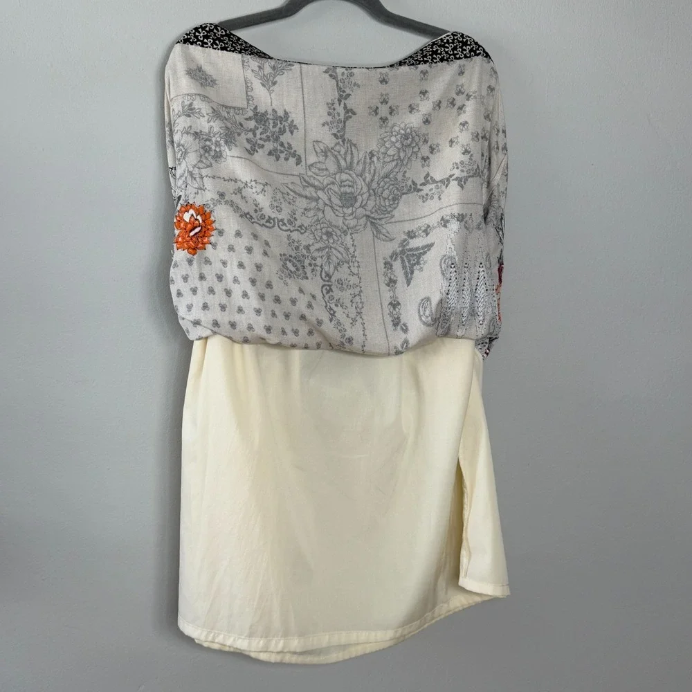Anthropologie Vineet Bahl Devi Embroidered Midi Skirt Womens M Beige Boho Chic - Picture 9 of 14